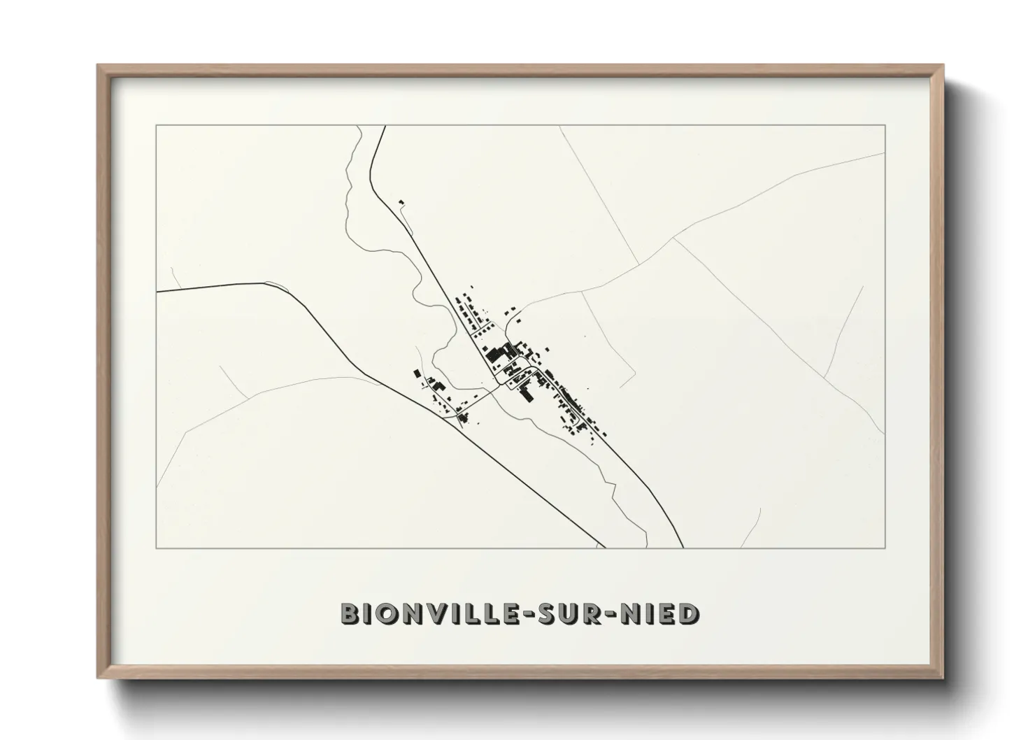 Une affiche de carte sur Bionville-sur-Nied