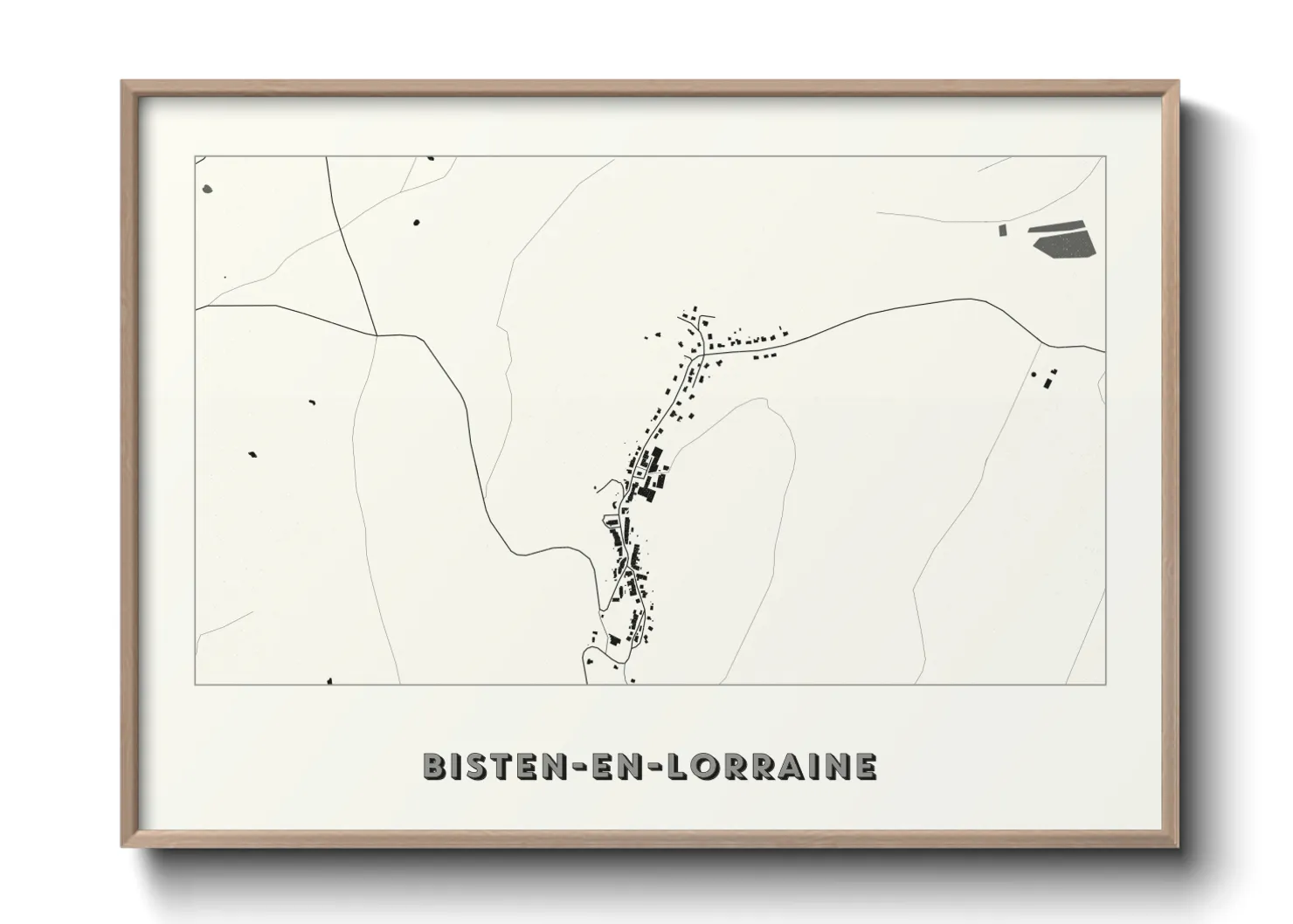 Une affiche de carte sur Bisten-en-Lorraine