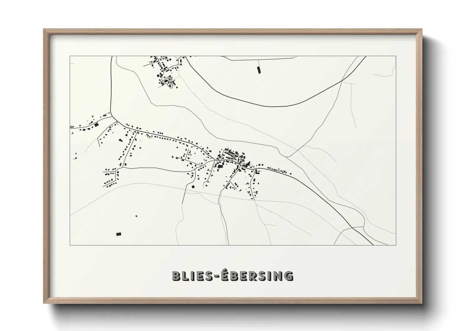 Une affiche de carte sur Blies-Ébersing