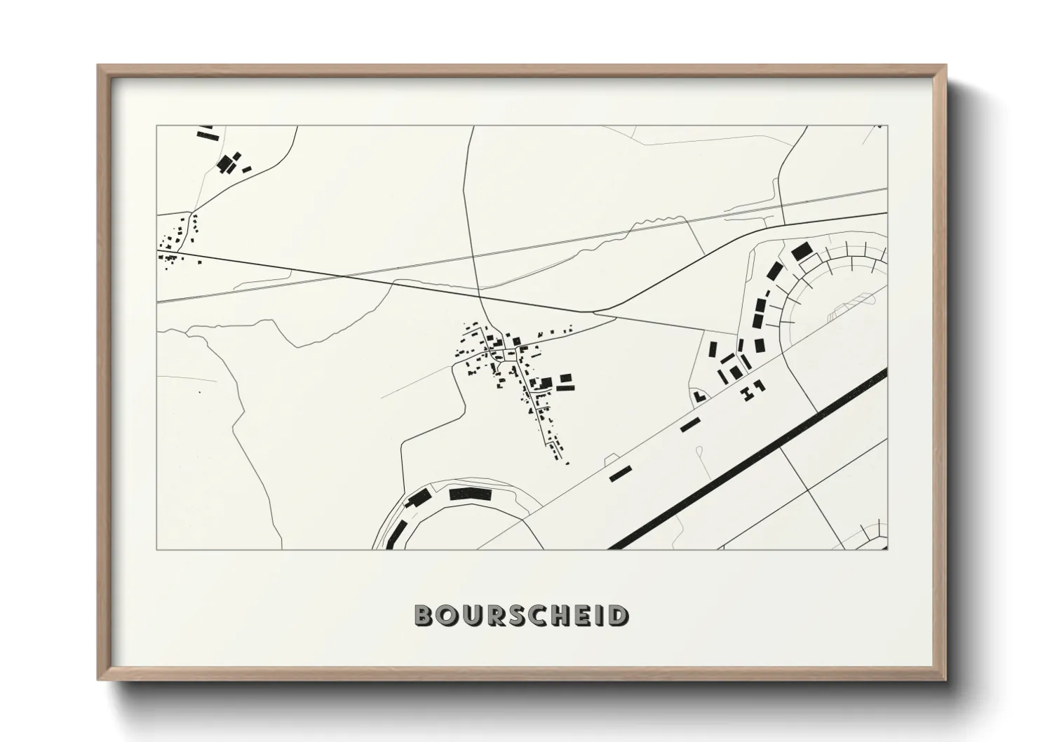 Une affiche de carte sur Bourscheid