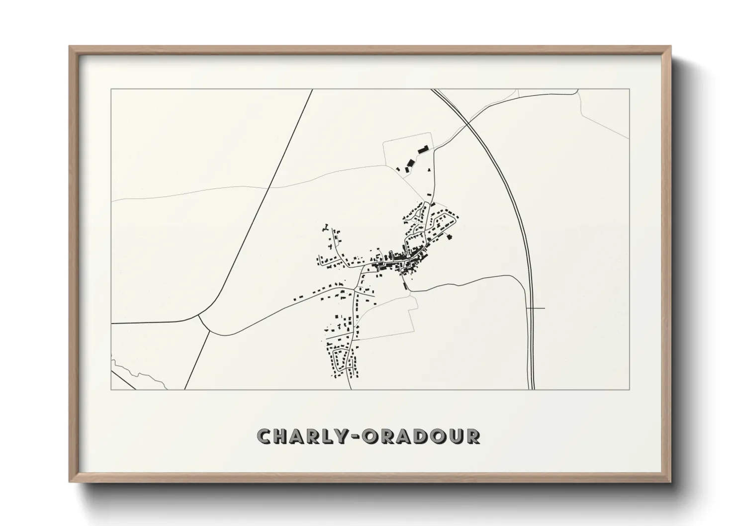 Une affiche de carte sur Charly-Oradour