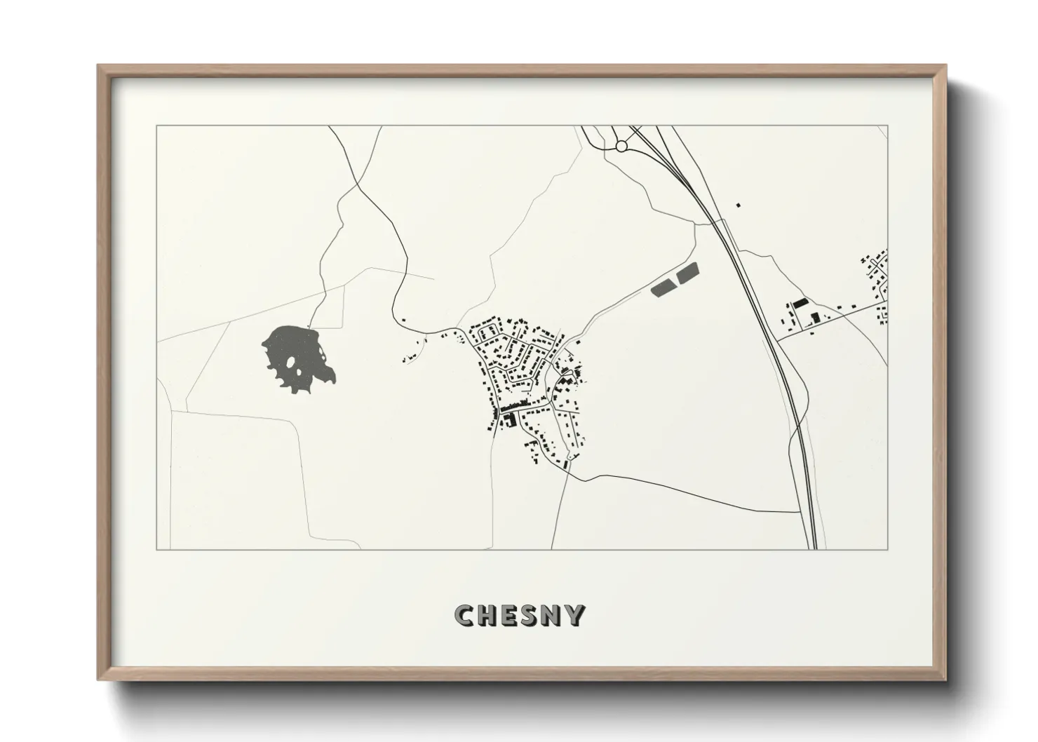Une affiche de carte sur Chesny