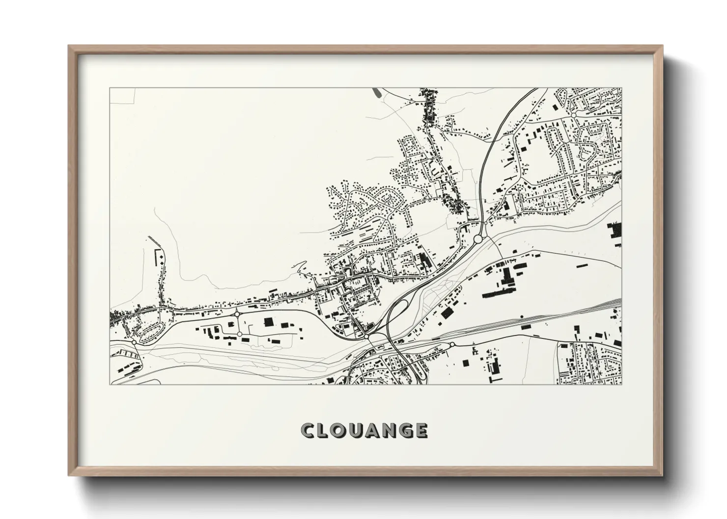 Une affiche de carte sur Clouange