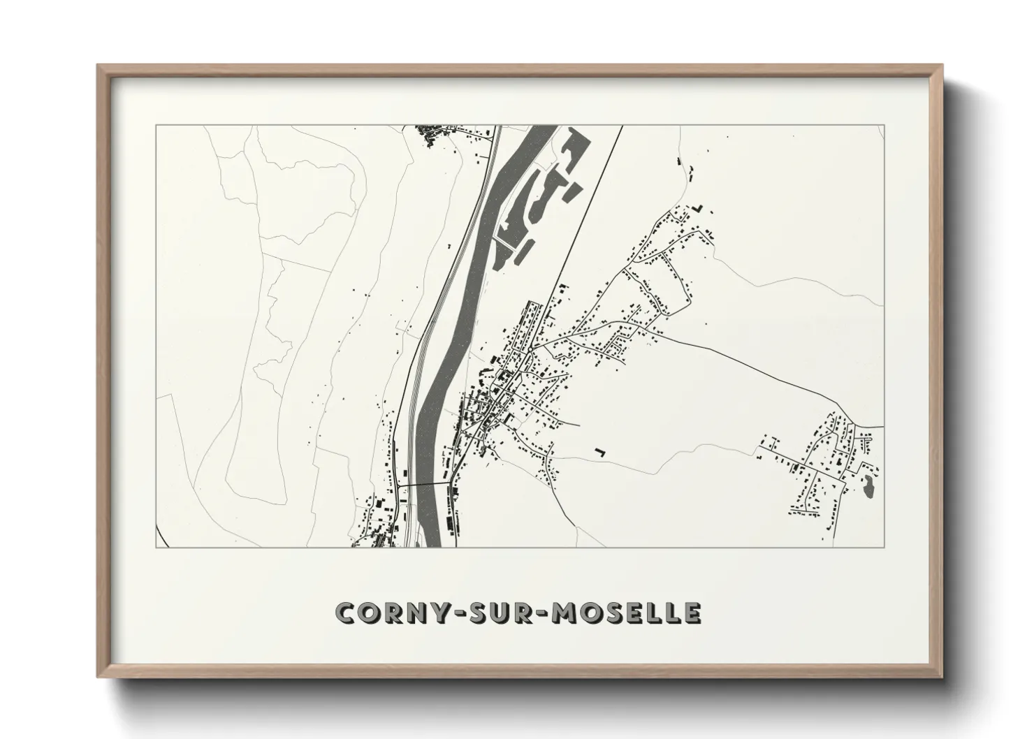 Une affiche de carte sur Corny-sur-Moselle
