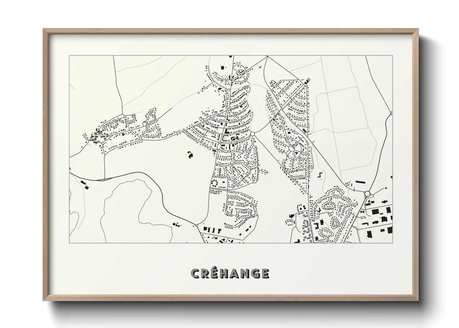 Une affiche de carte sur Créhange