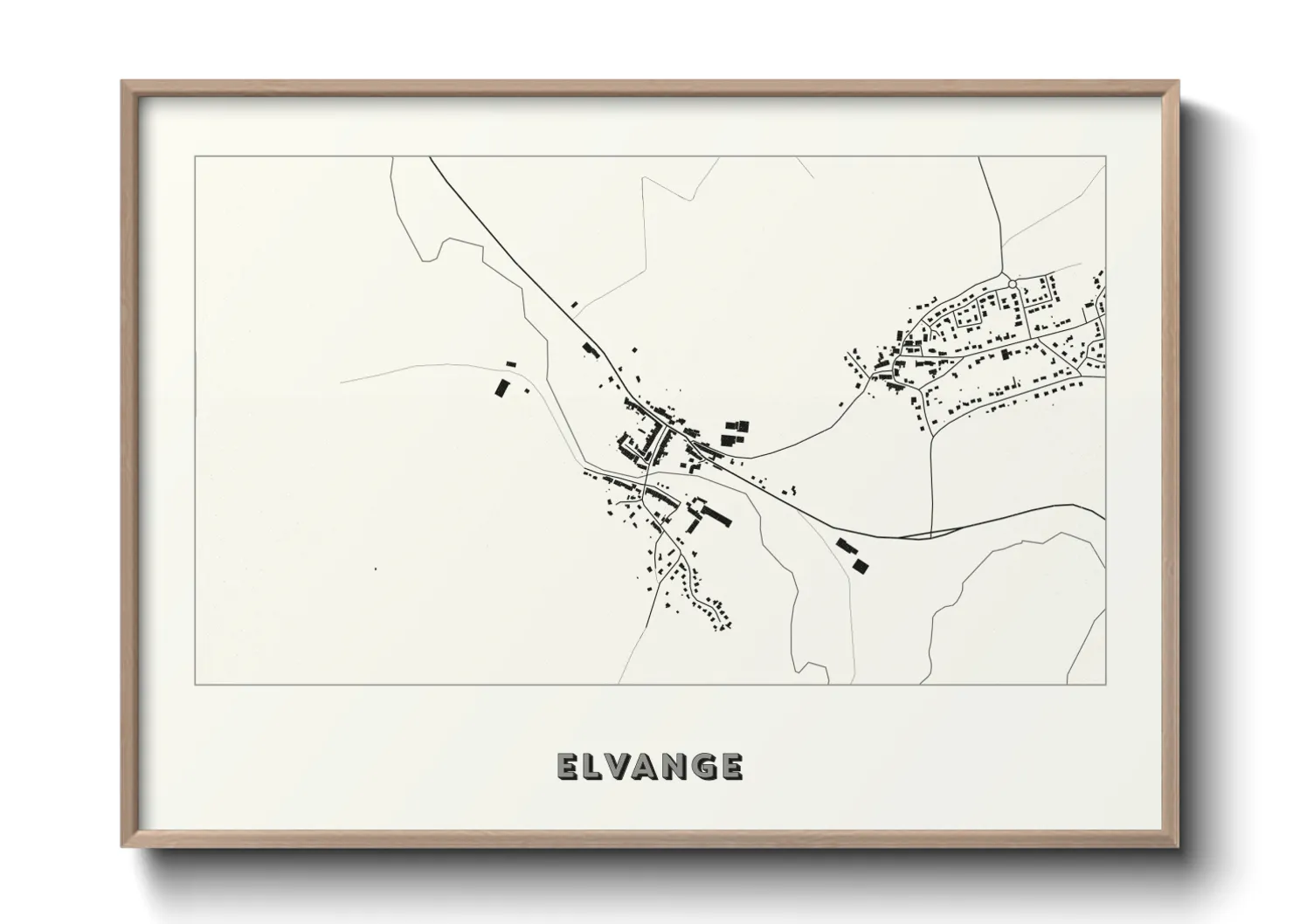 Une affiche de carte sur Elvange