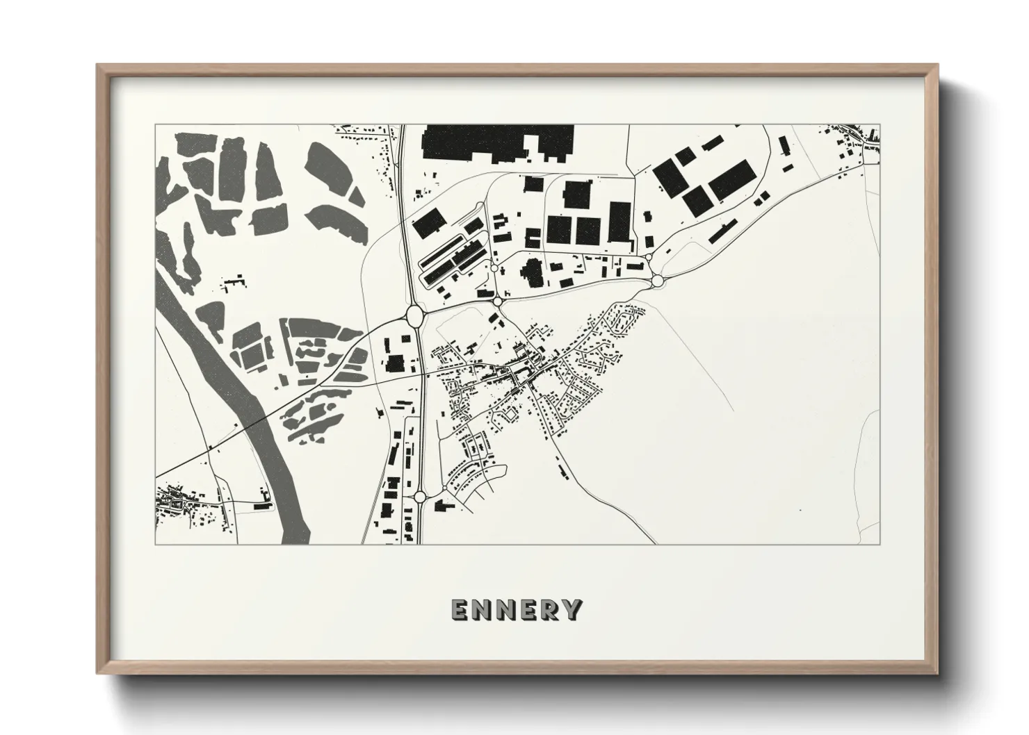 Une affiche de carte sur Ennery