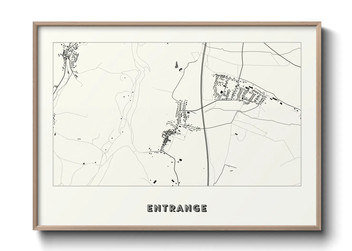 Une affiche de carte sur Entrange