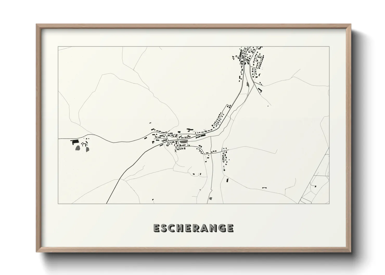 Une affiche de carte sur Escherange