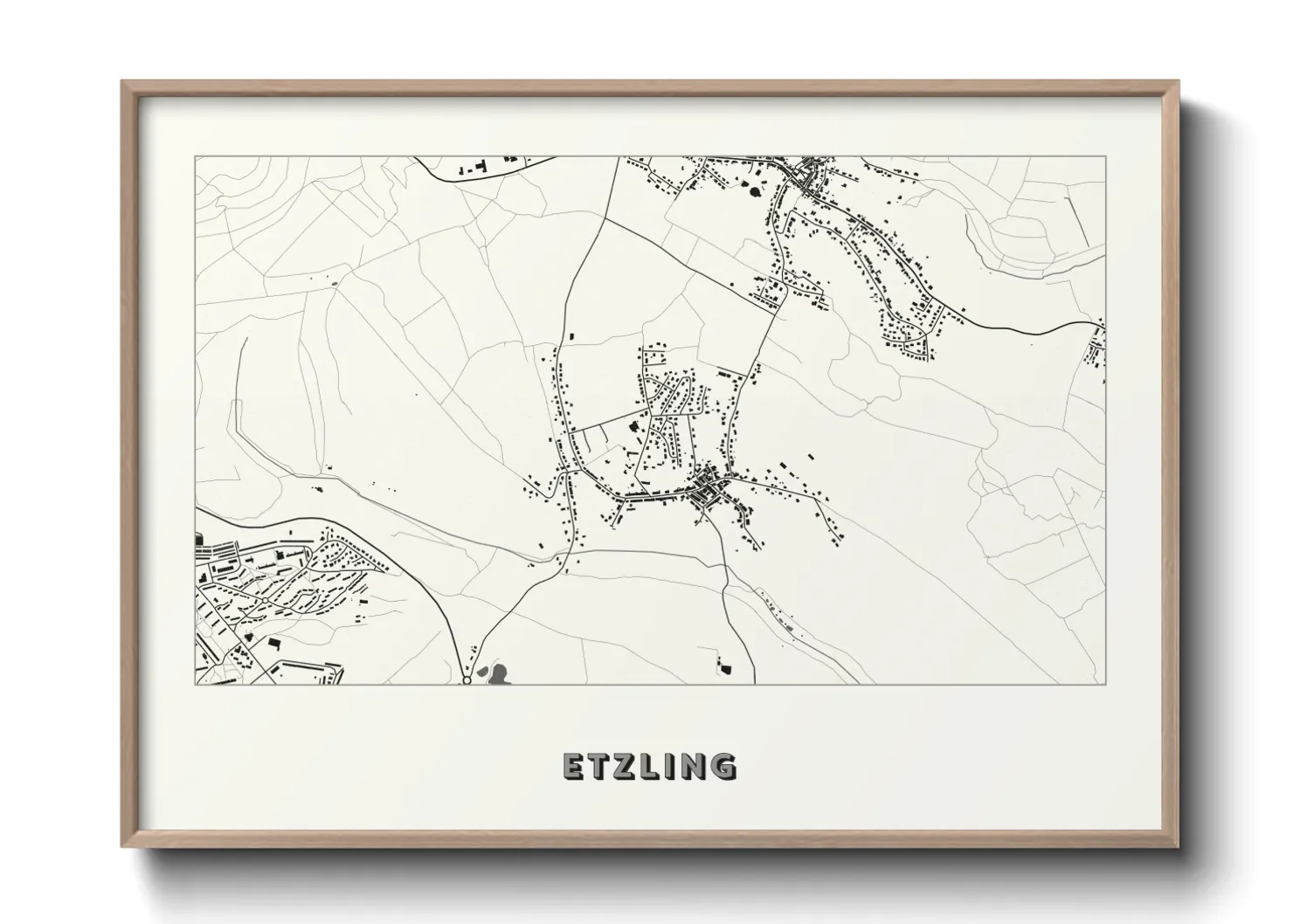 Une affiche de carte sur Etzling