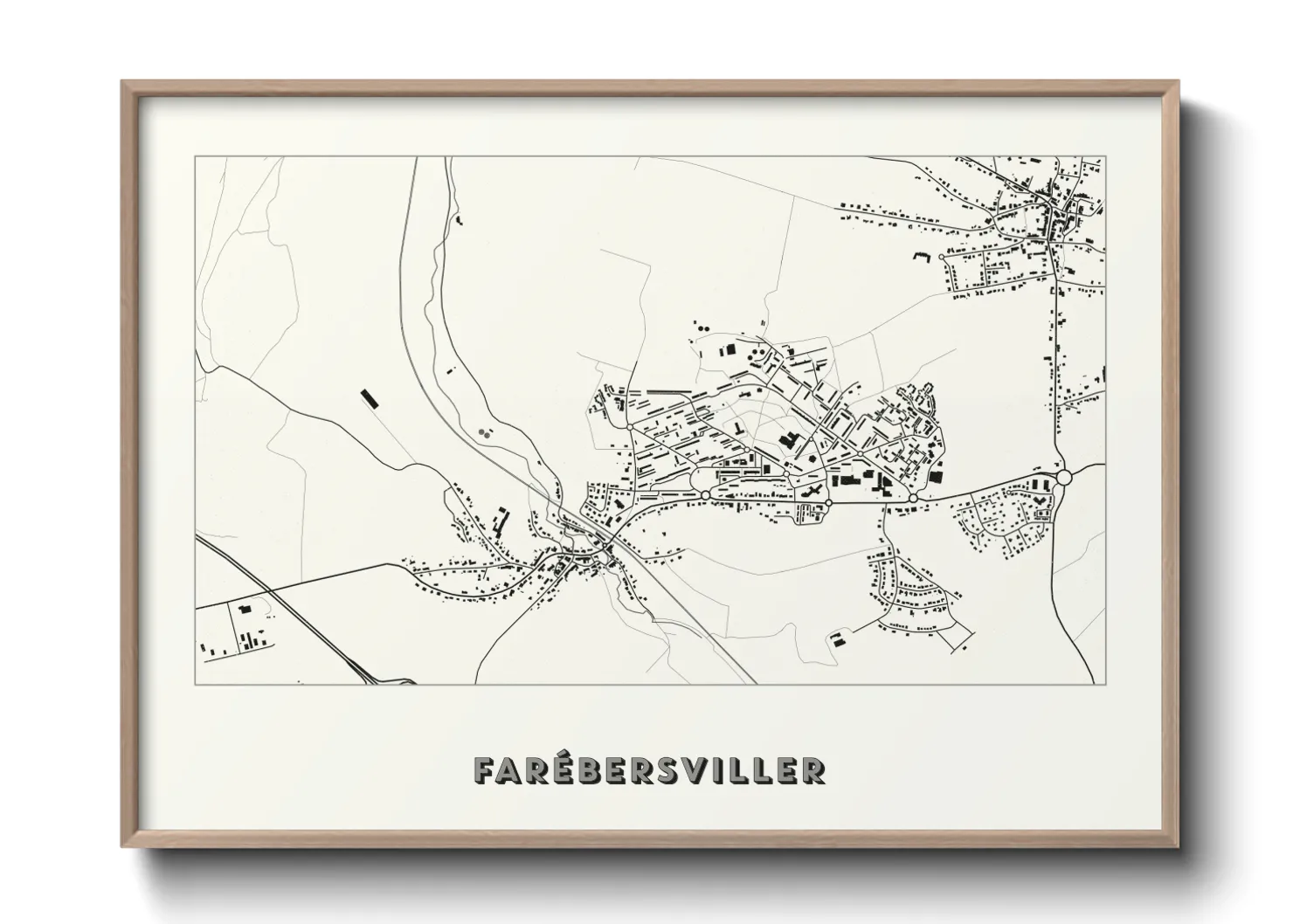 Une affiche de carte sur Farébersviller