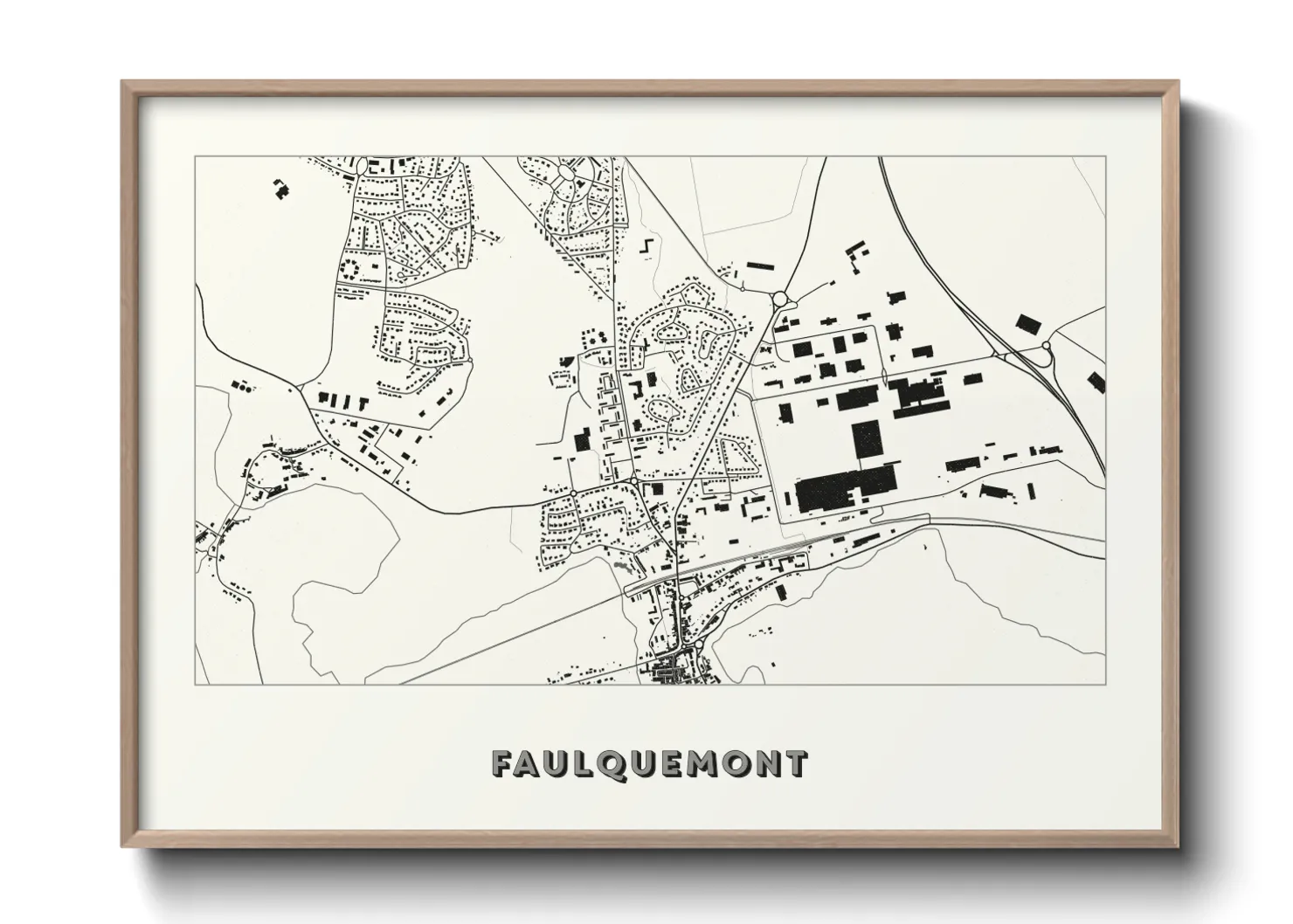 Une affiche de carte sur Faulquemont