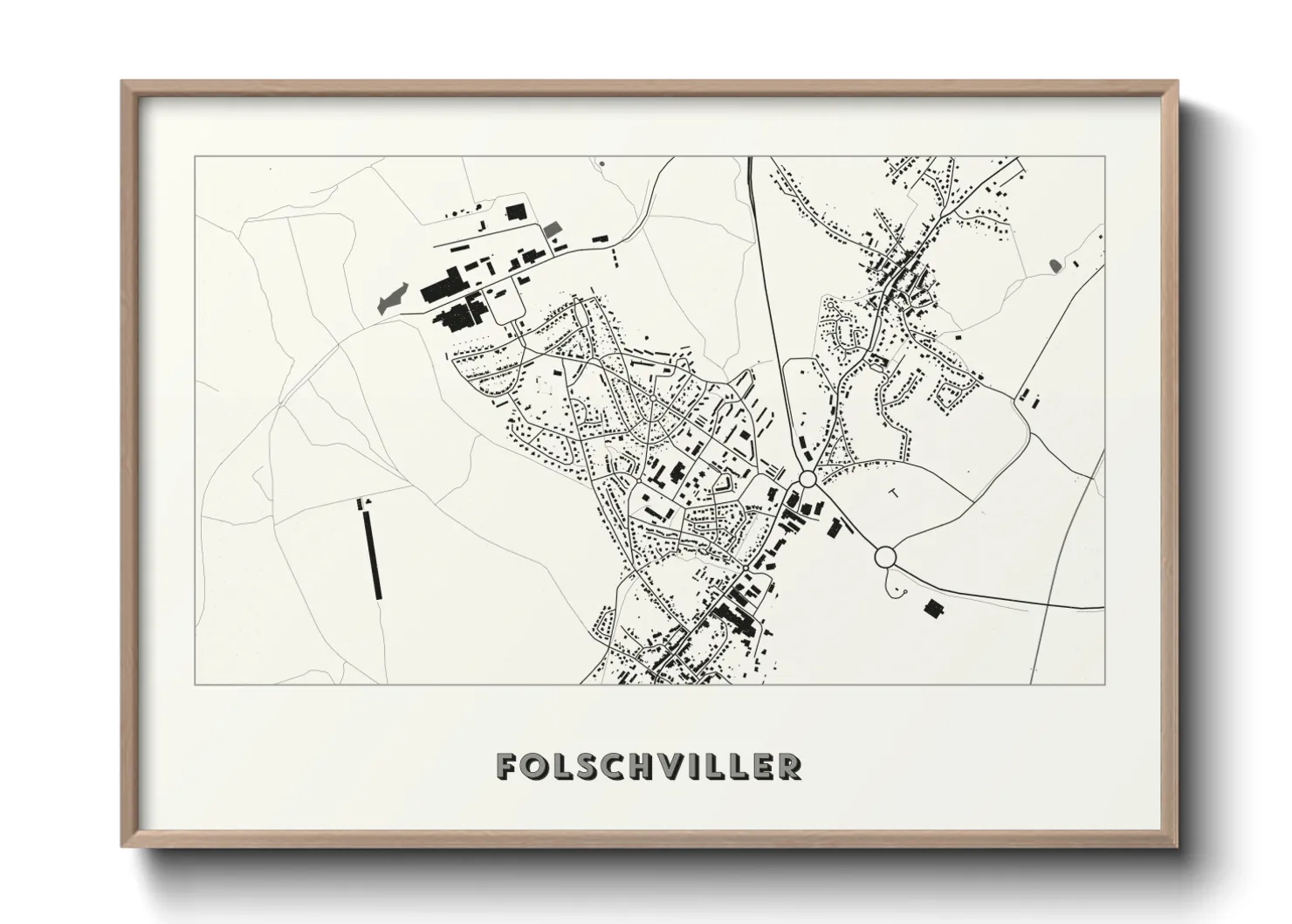 Une affiche de carte sur Folschviller