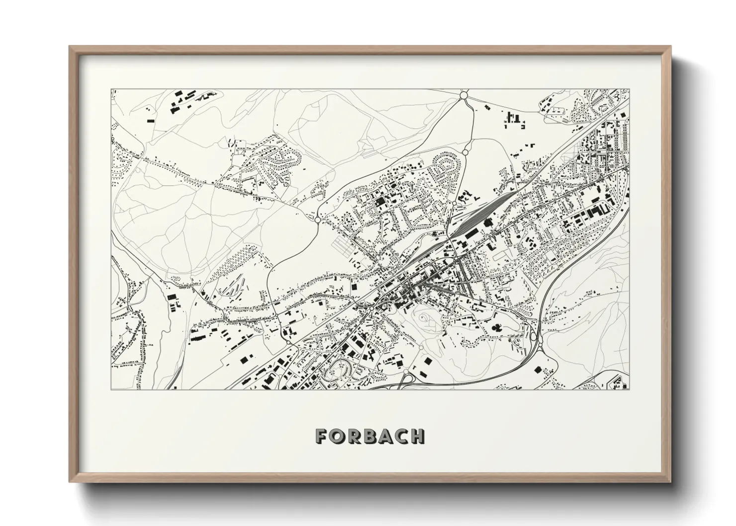 Une affiche de carte sur Forbach
