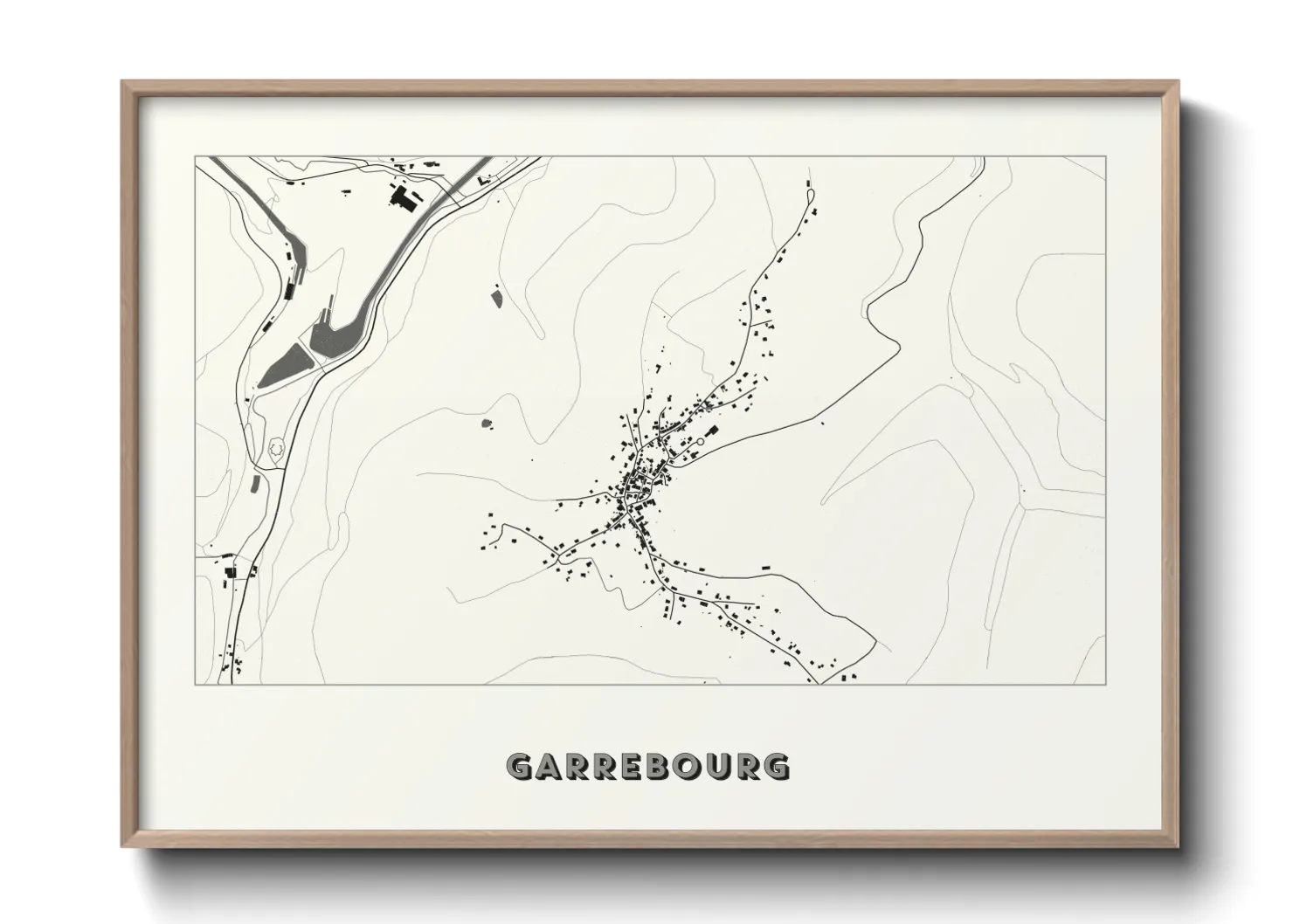 Une affiche de carte sur Garrebourg