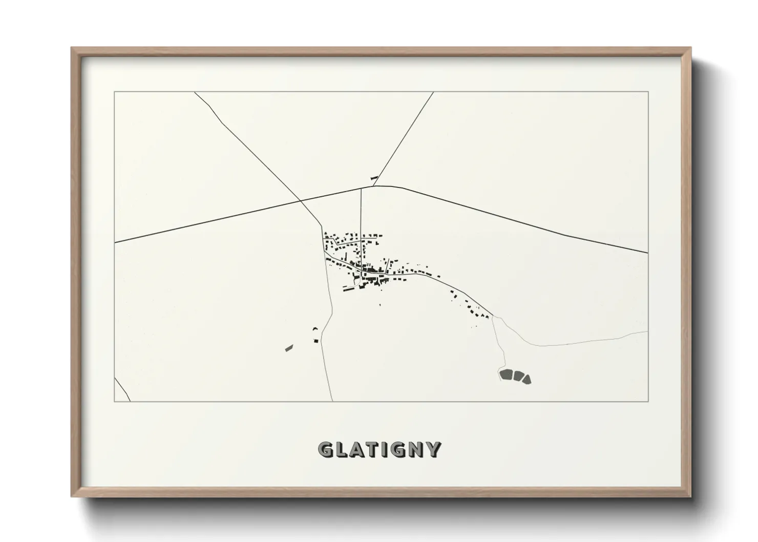 Une affiche de carte sur Glatigny