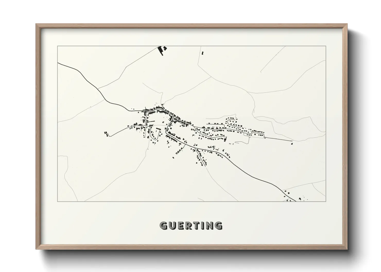 Une affiche de carte sur Guerting