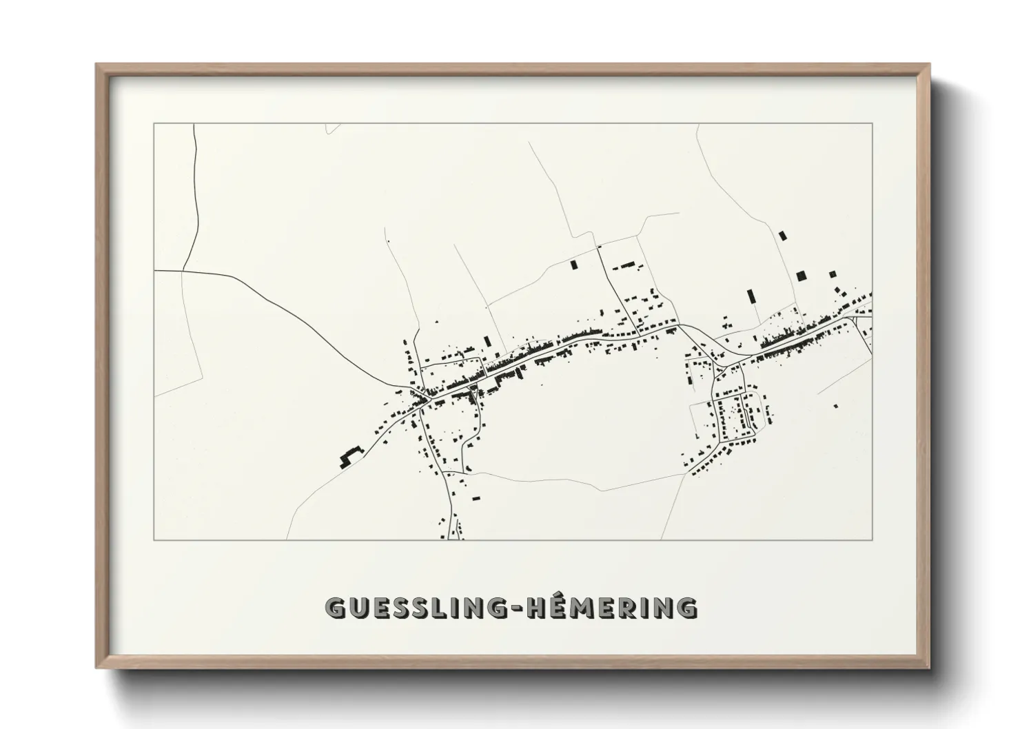 Une affiche de carte sur Guessling-Hémering