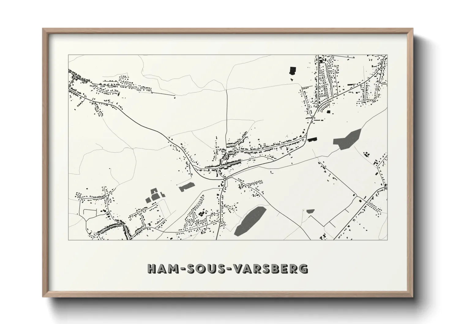 Une affiche de carte sur Ham-sous-Varsberg