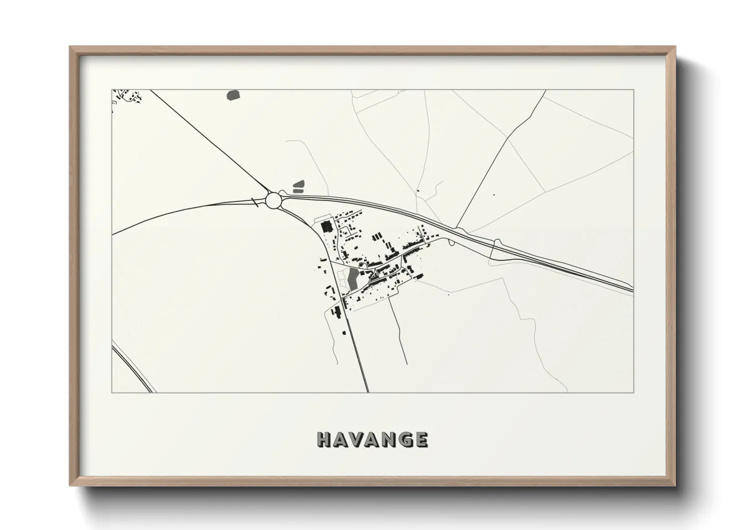 Une affiche de carte sur Havange