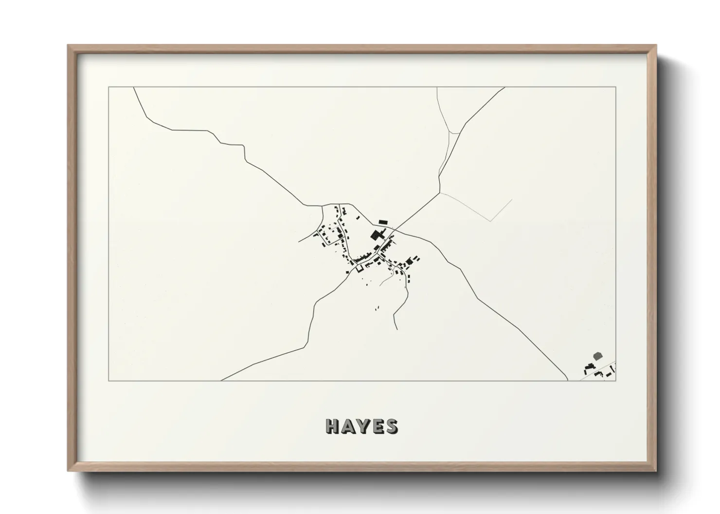 Une affiche de carte sur Hayes