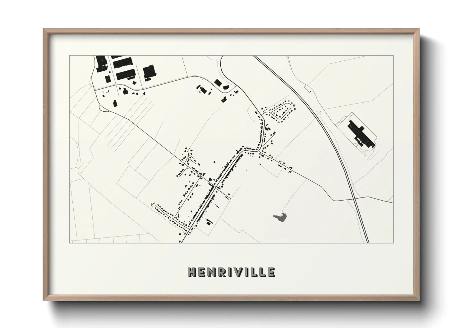 Une affiche de carte sur Henriville