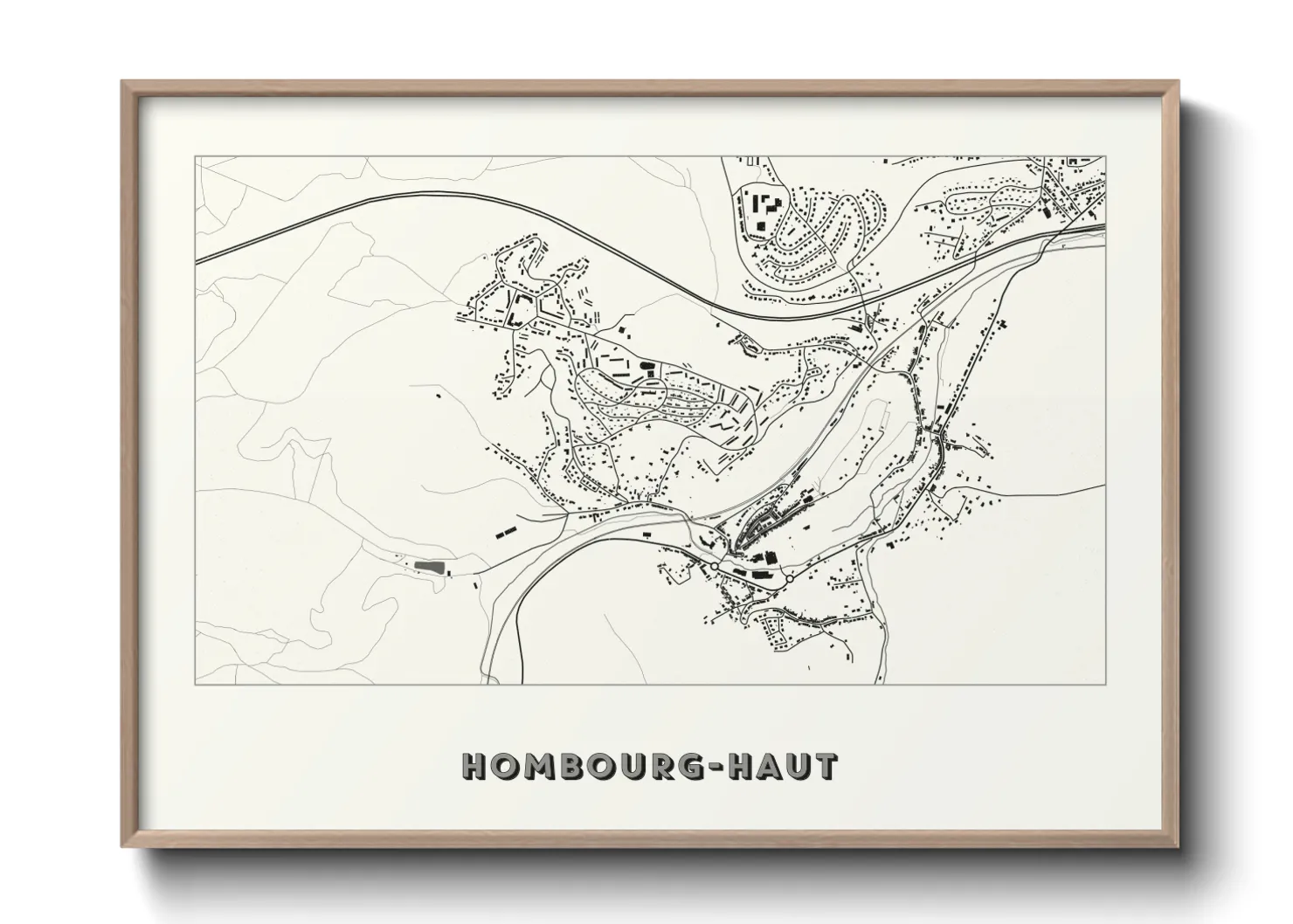Une affiche de carte sur Hombourg-Haut