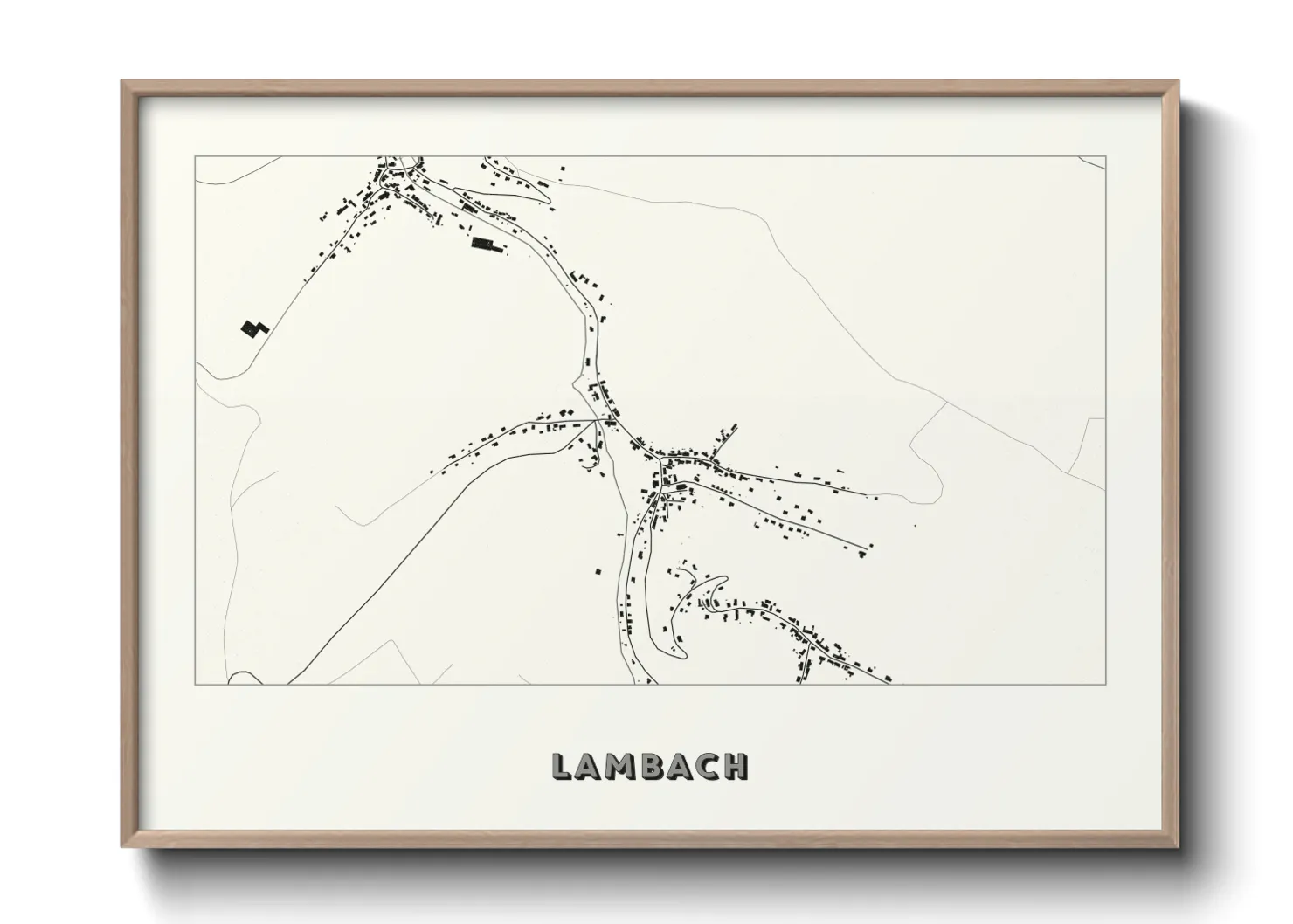 Une affiche de carte sur Lambach