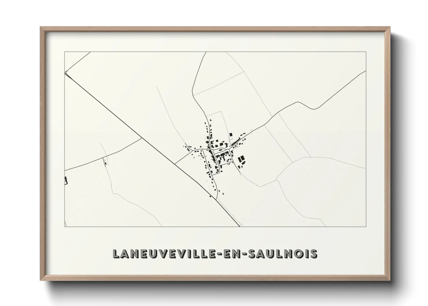 Une affiche de carte sur Laneuveville-en-Saulnois