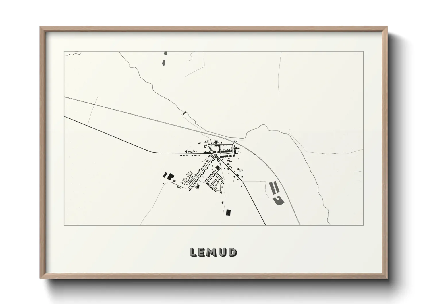 Une affiche de carte sur Lemud