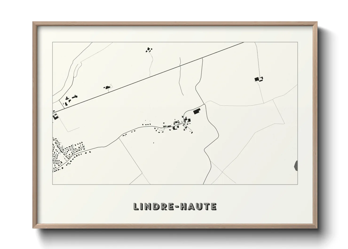 Une affiche de carte sur Lindre-Haute