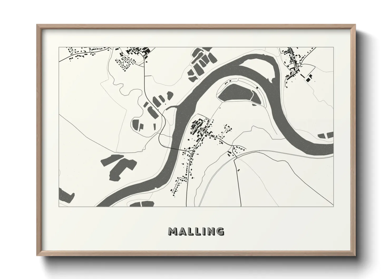 Une affiche de carte sur Malling