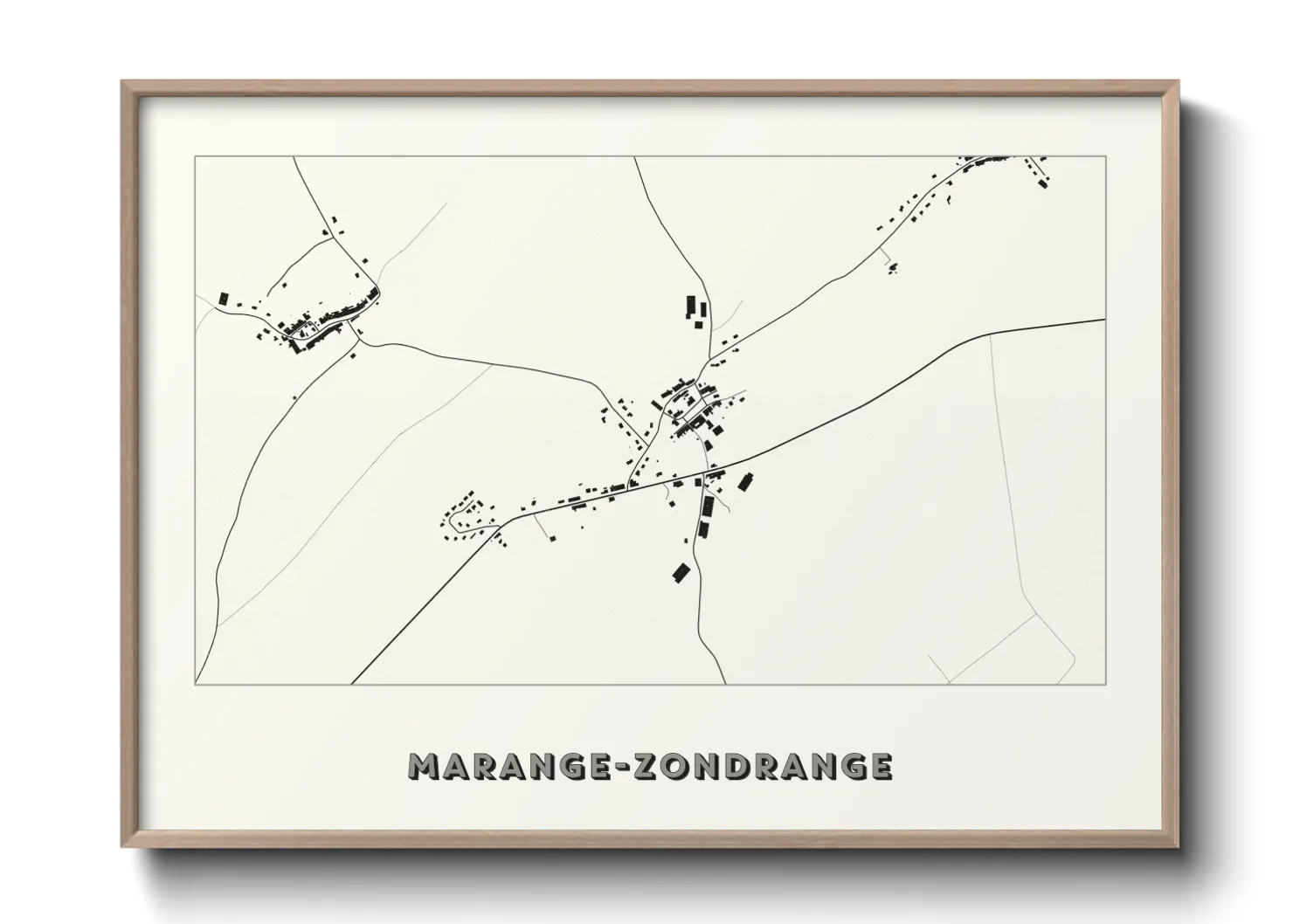 Une affiche de carte sur Marange-Zondrange