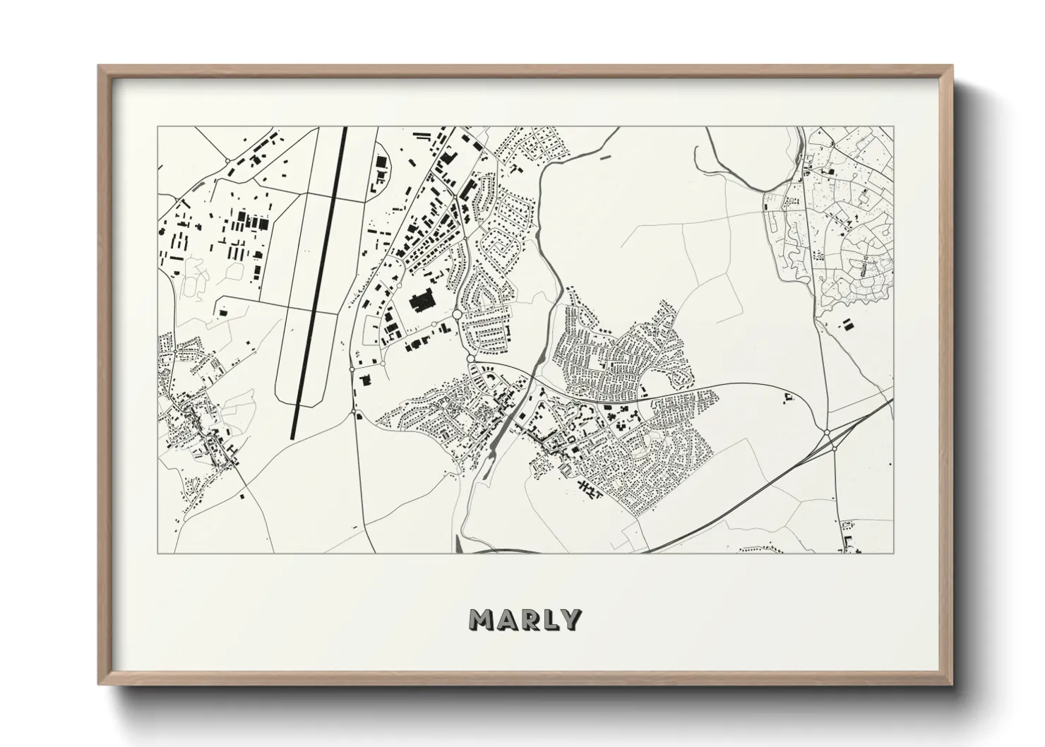 Une affiche de carte sur Marly