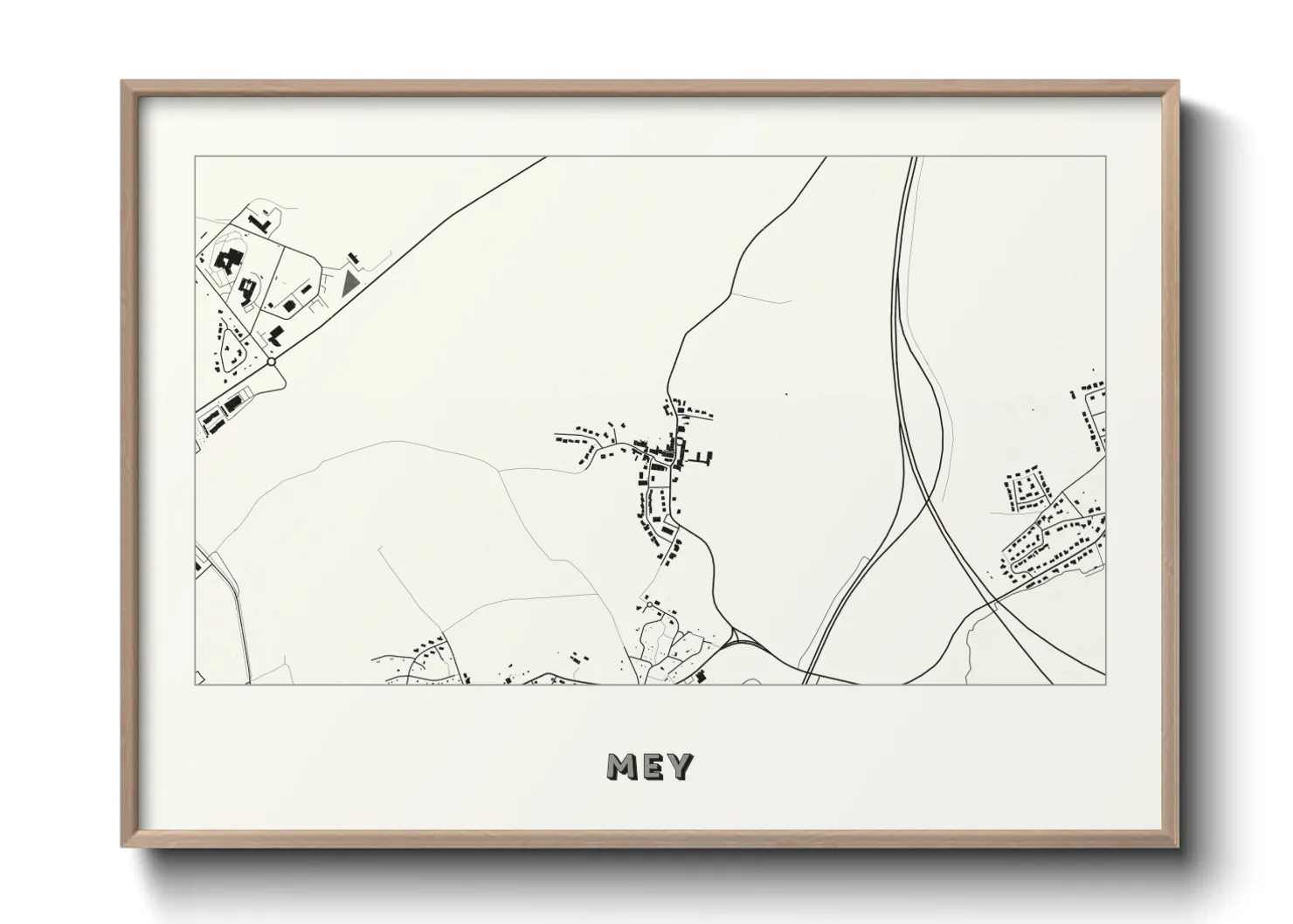 Une affiche de carte sur Mey