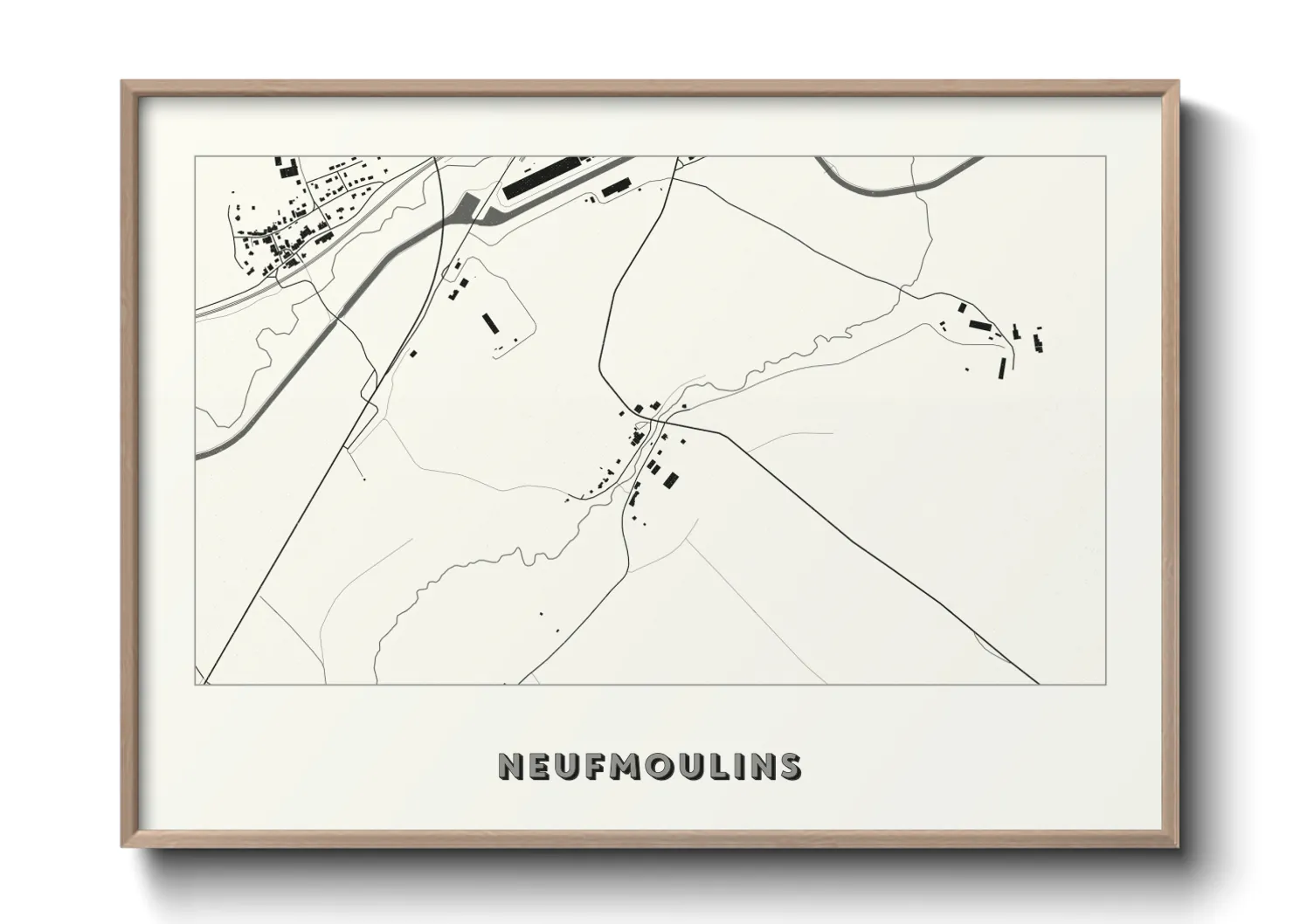 Une affiche de carte sur Neufmoulins