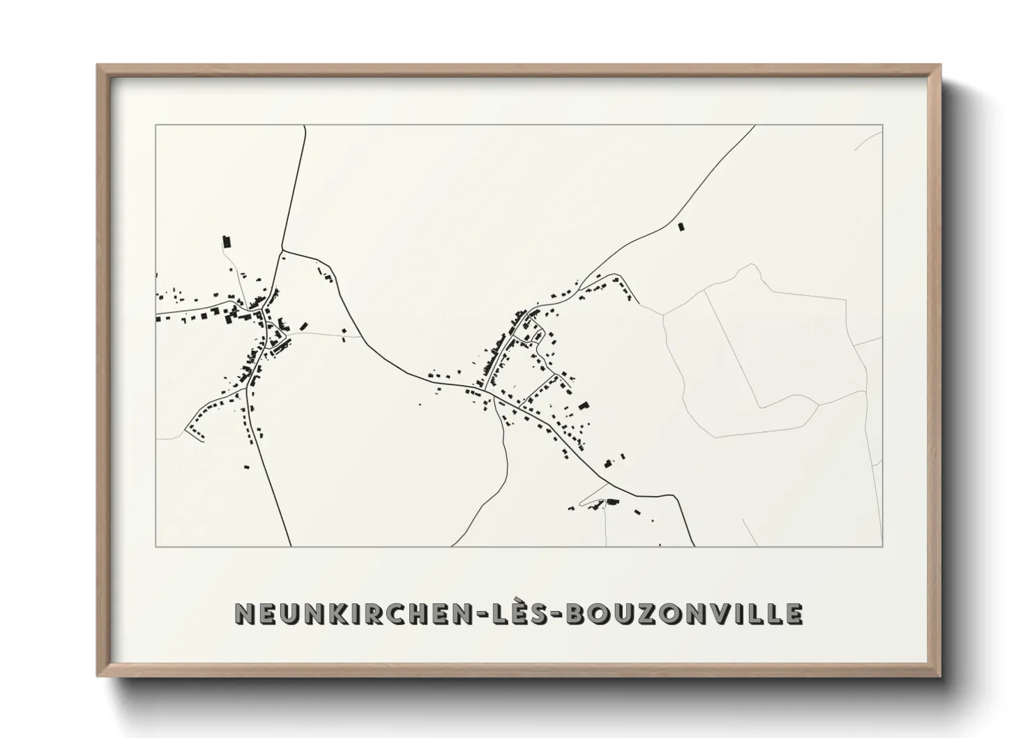 Une affiche de carte sur Neunkirchen-lès-Bouzonville