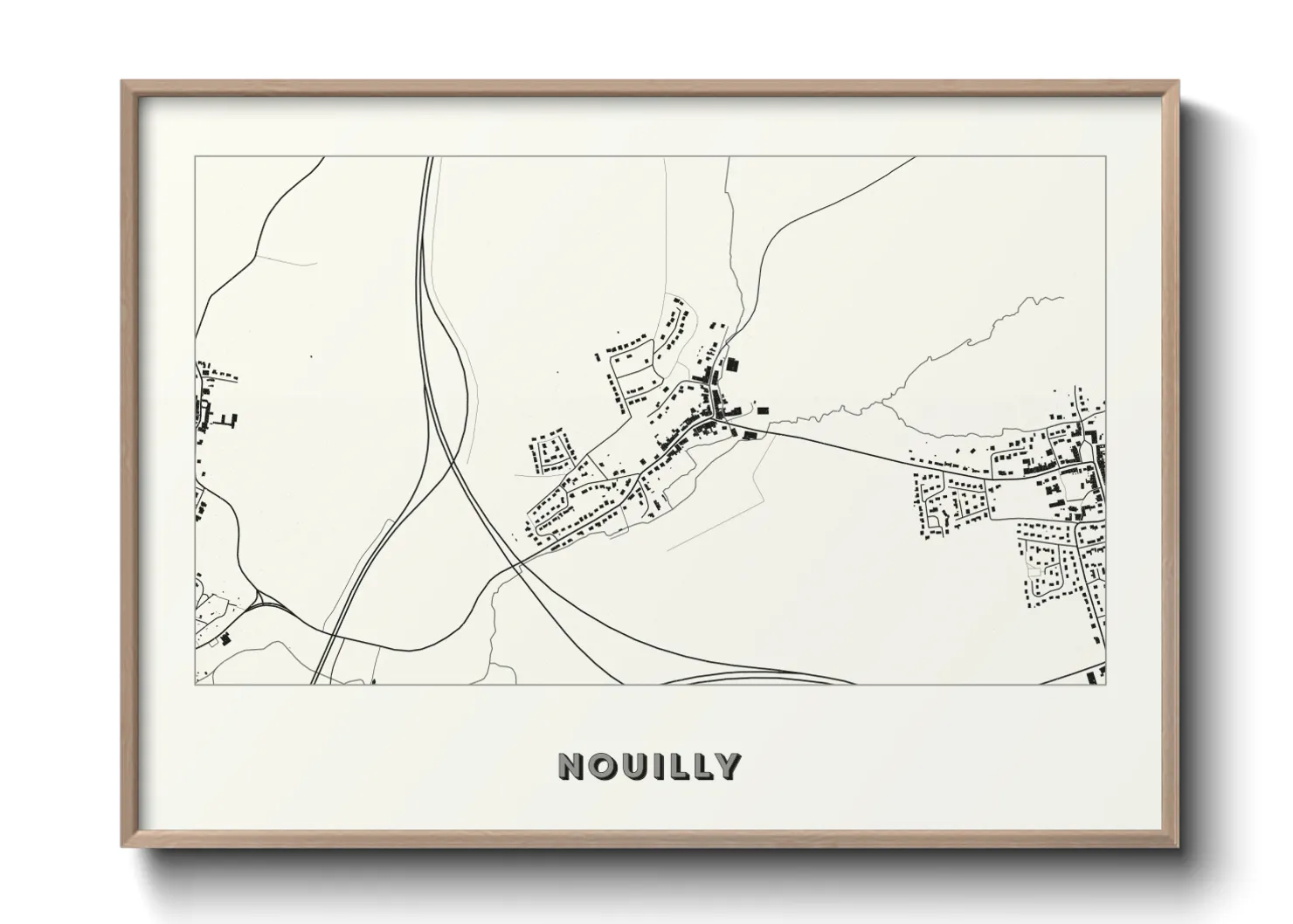 Une affiche de carte sur Nouilly
