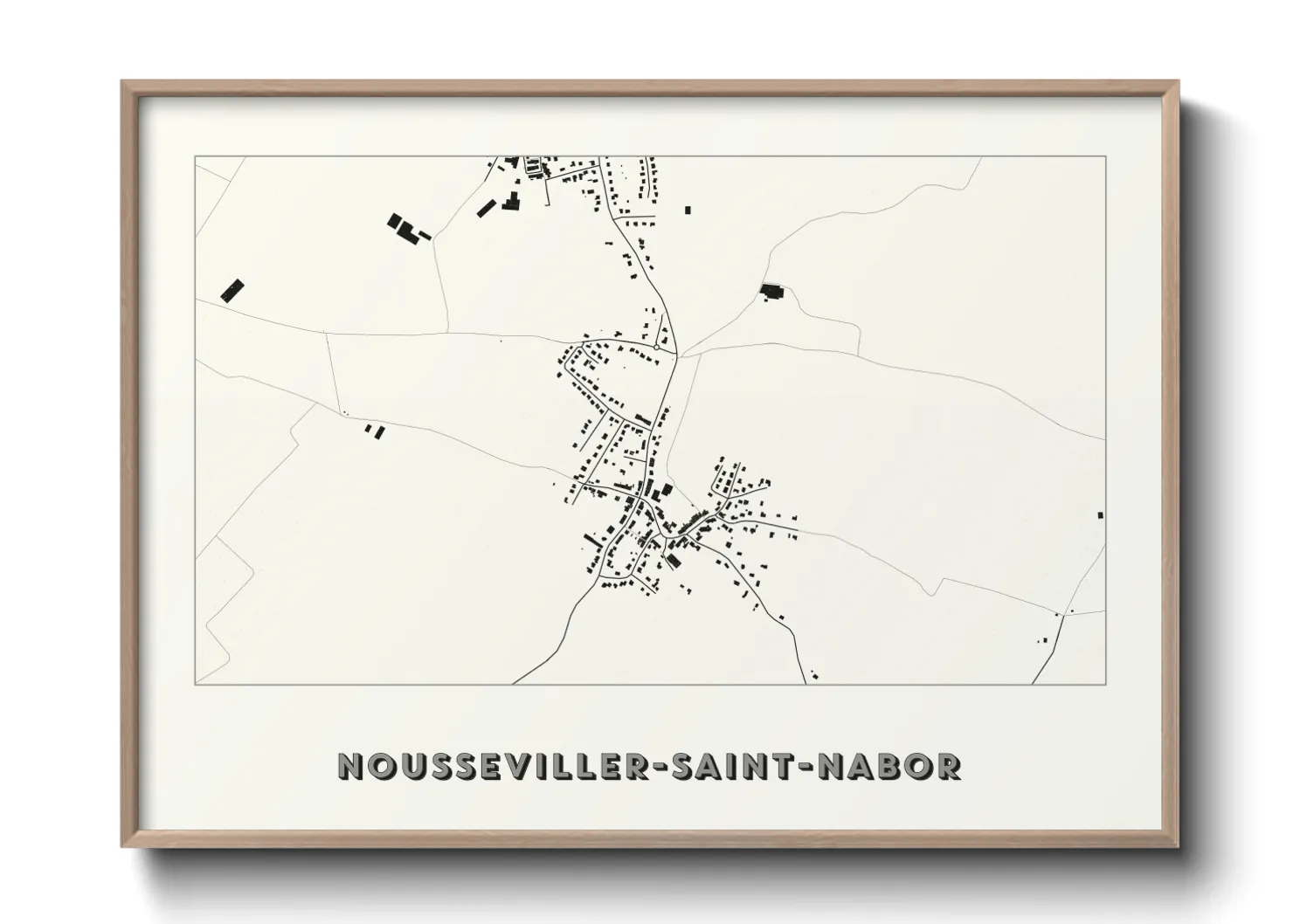 Une affiche de carte sur Nousseviller-Saint-Nabor
