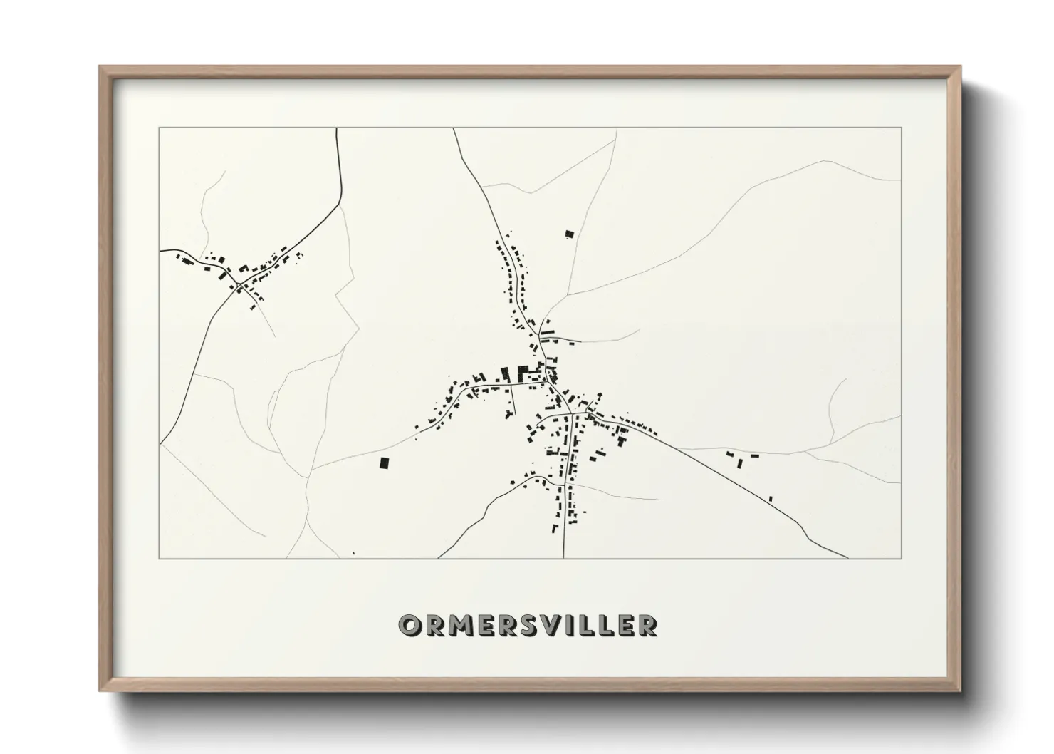 Une affiche de carte sur Ormersviller