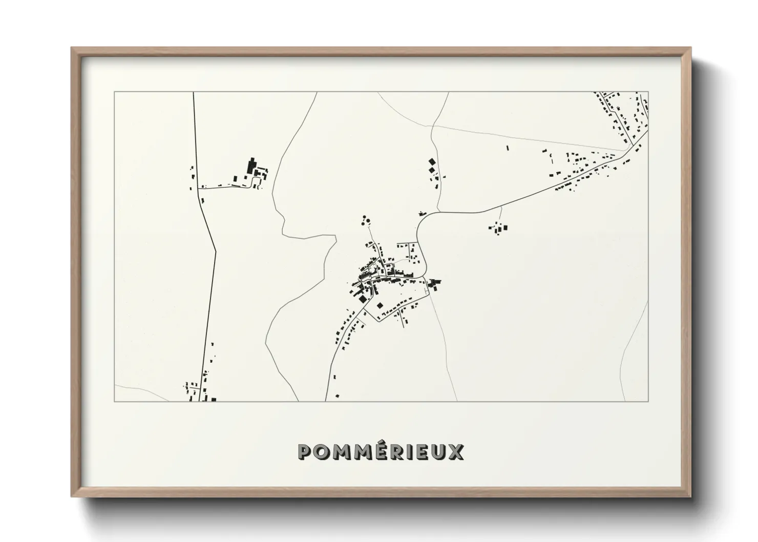 Une affiche de carte sur Pommérieux