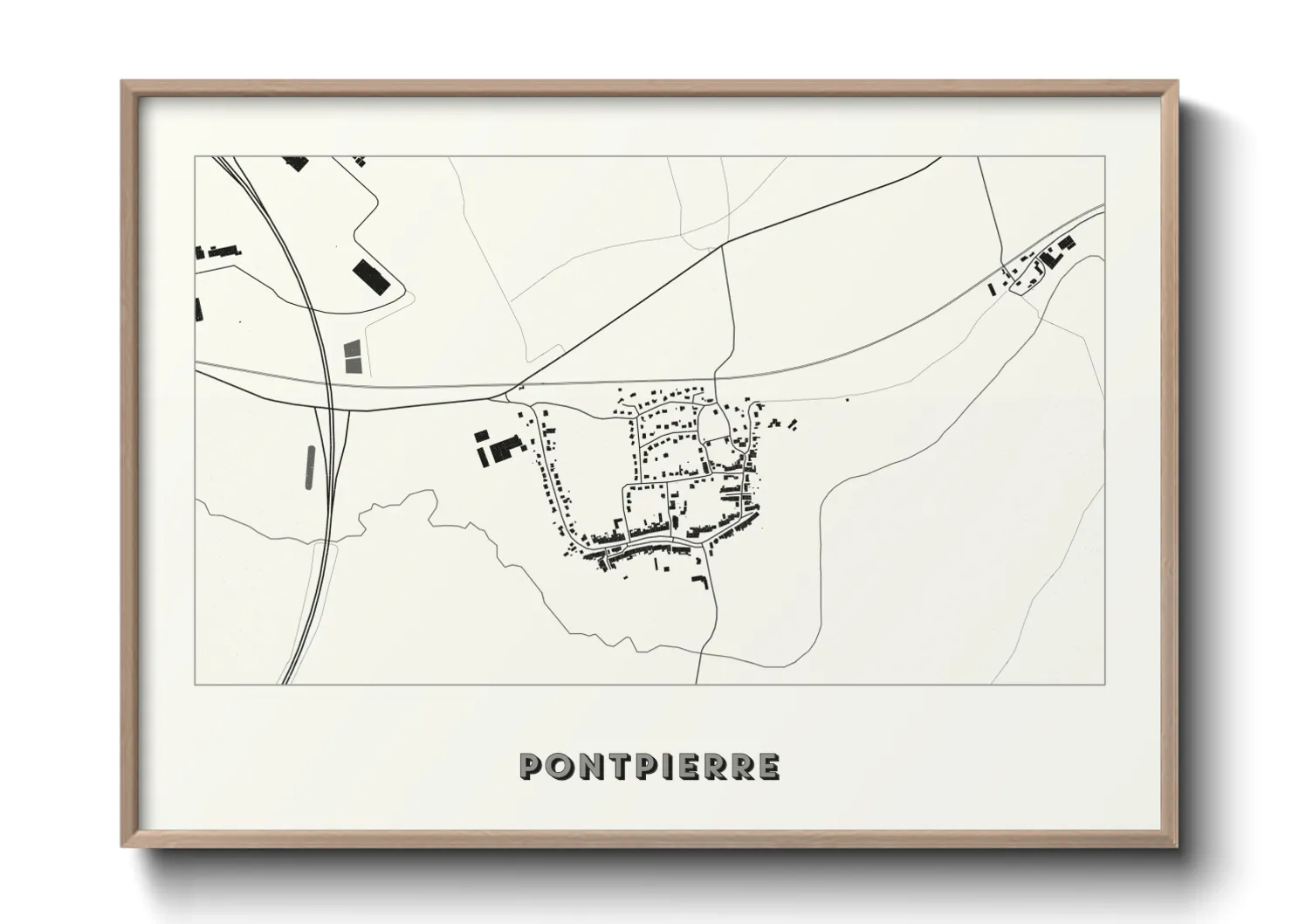 Une affiche de carte sur Pontpierre