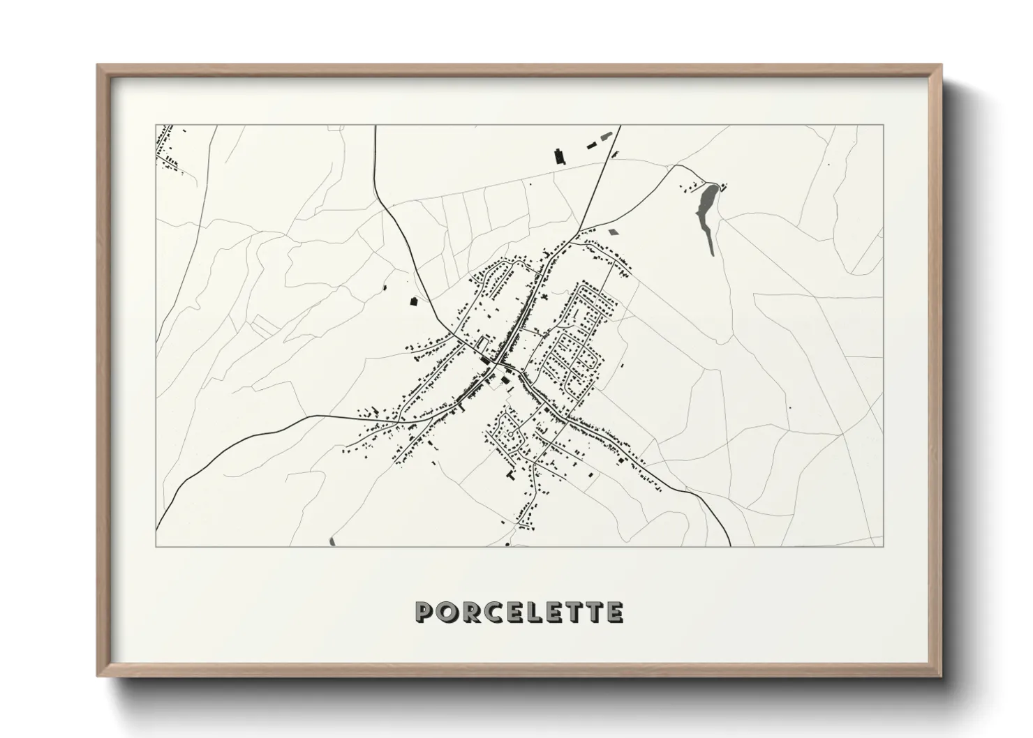 Une affiche de carte sur Porcelette