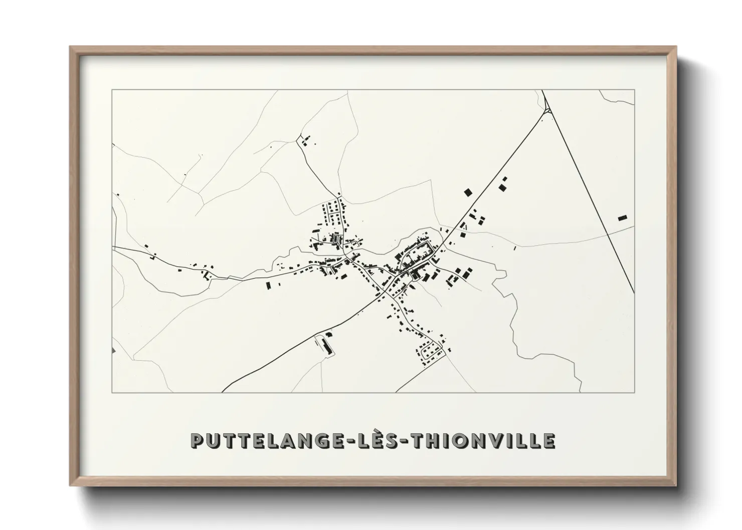 Une affiche de carte sur Puttelange-lès-Thionville