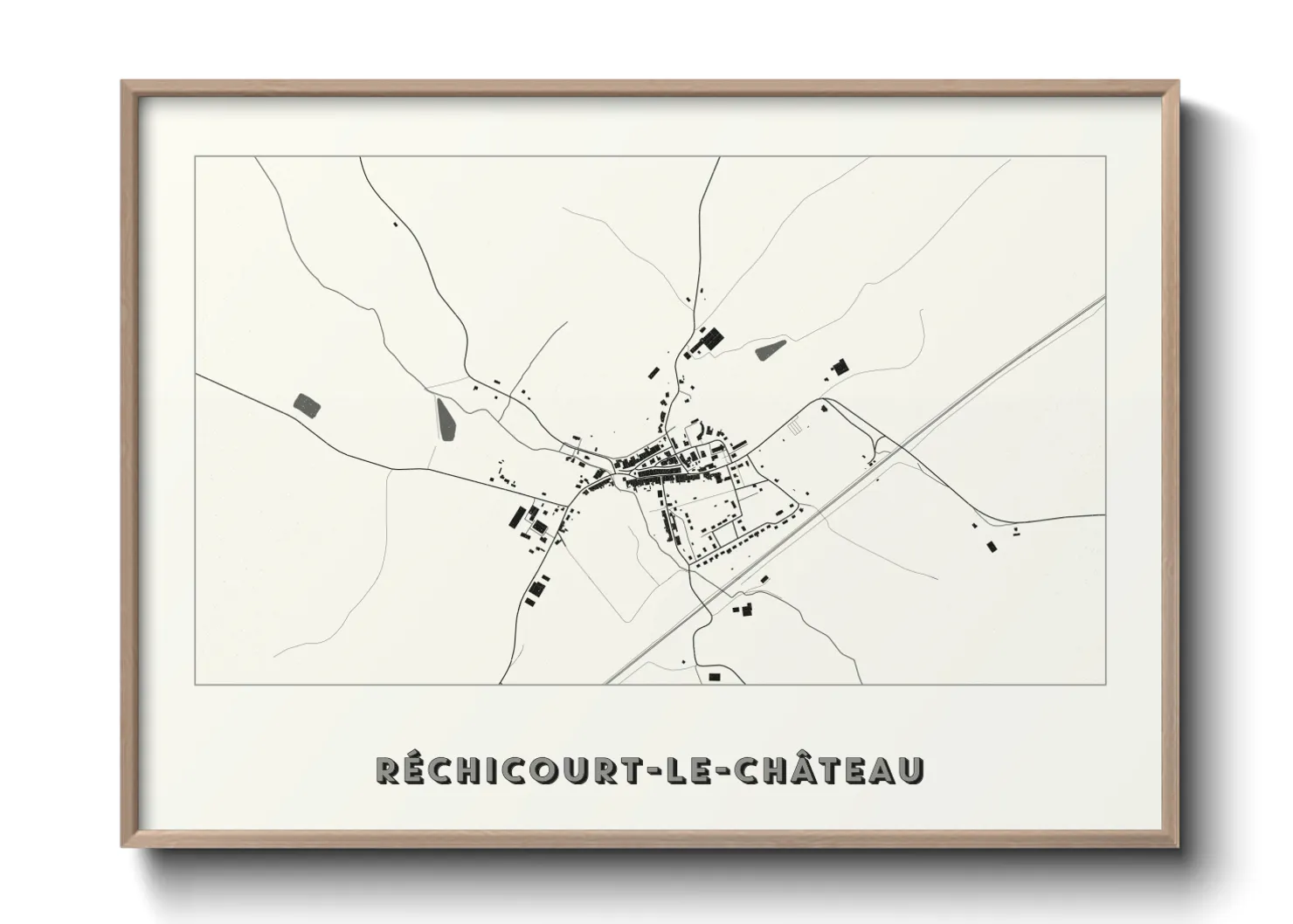 Une affiche de carte sur Réchicourt-le-Château