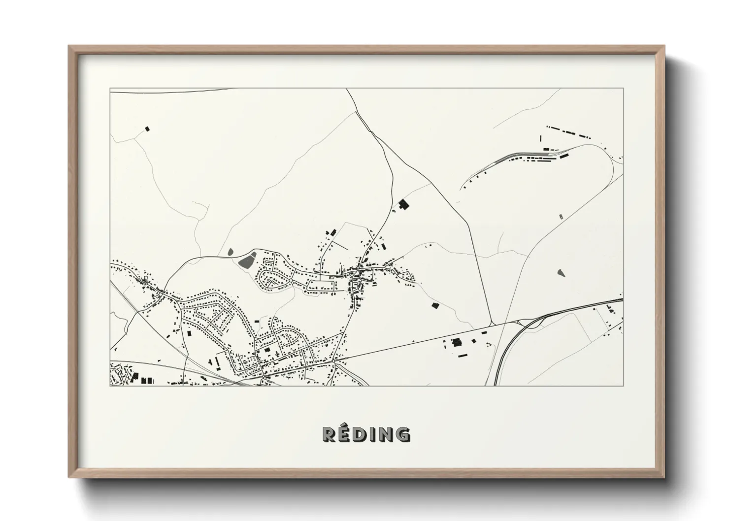 Une affiche de carte sur Réding