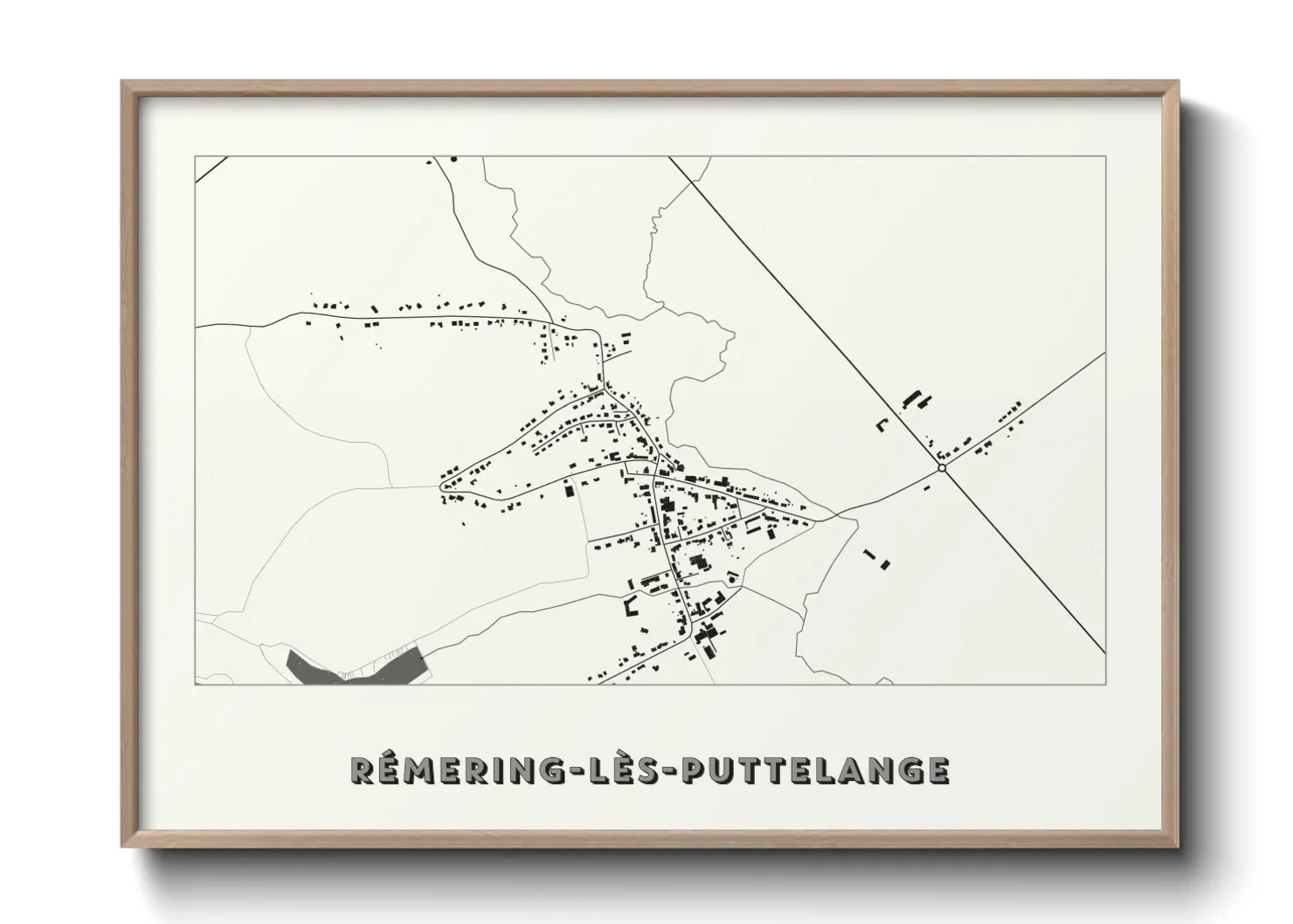 Une affiche de carte sur Rémering-lès-Puttelange