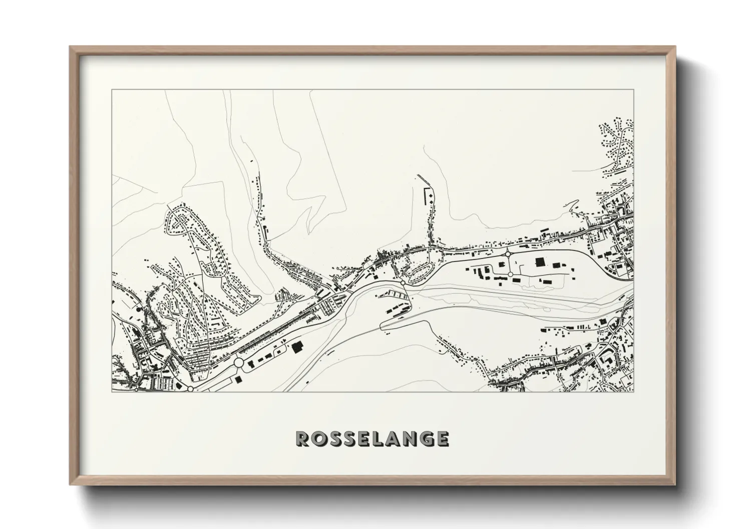 Une affiche de carte sur Rosselange