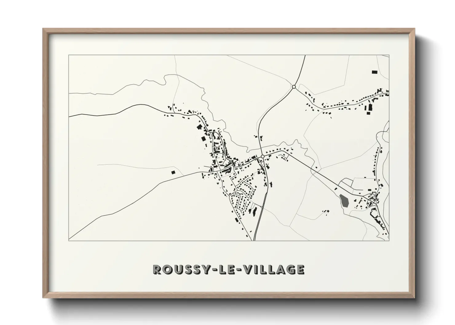 Une affiche de carte sur Roussy-le-Village