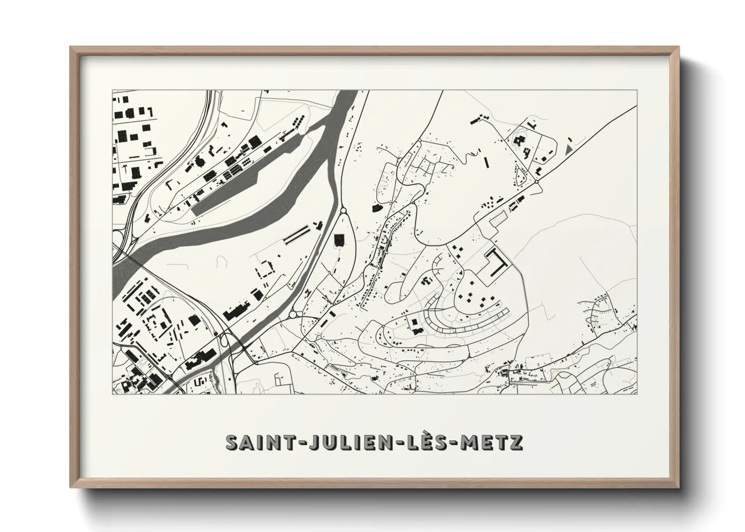 Une affiche de carte sur Saint-Julien-lès-Metz